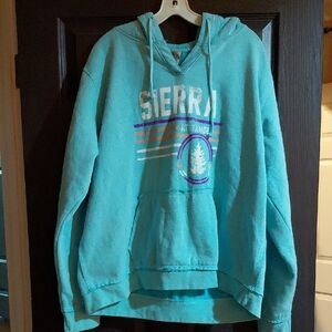 Serra Teal Hoodie with Graphic Design